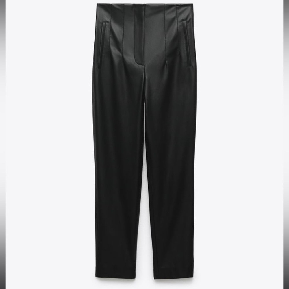 XS High waisted leather pants - Picture 4 of 4